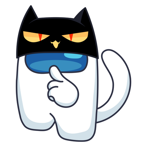 here is a Among Us White Character in a Cat Mask Sticker from the Among Us collection for sticker mania