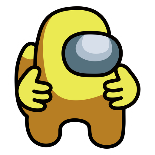 here is a Among Us Yellow Character Thumbs Up Sticker from the Among Us collection for sticker mania