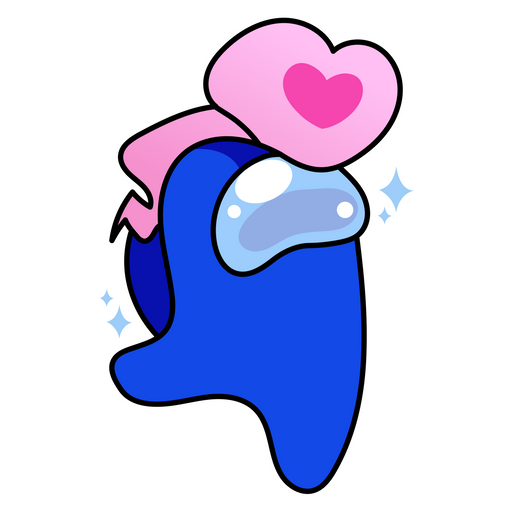 here is a Happy Dark Blue Among Sticker from the Among Us collection for sticker mania
