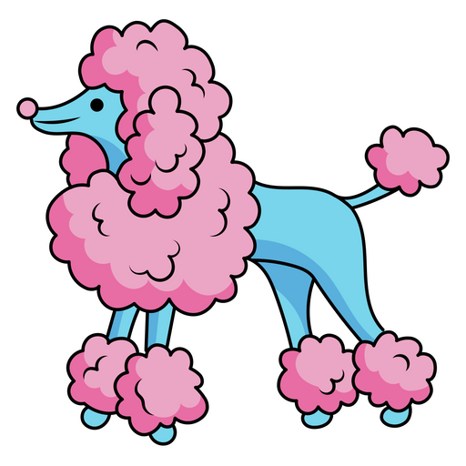 Blue and Pink Poodle Sticker