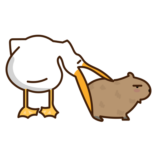 here is a Capybara Bitten by Duck Sticker from the Animals collection for sticker mania