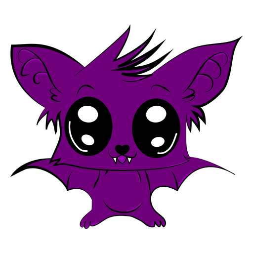 here is a Charming Purple Bat Sticker from the Animals collection for sticker mania