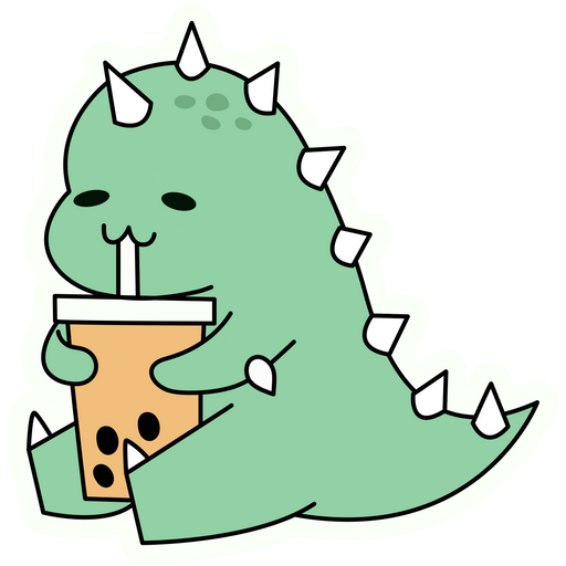 Dino Drinks Bubble Tea Sticker
