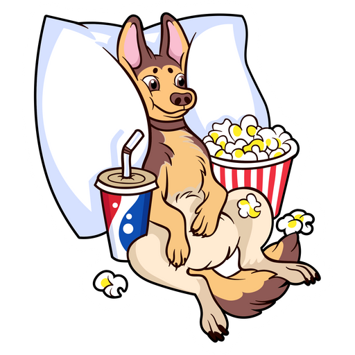 Dog Watching a Movie Sticker