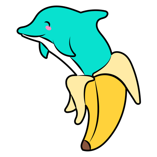 Dolphin Banana Sticker