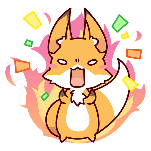 Fox on Fire Sticker