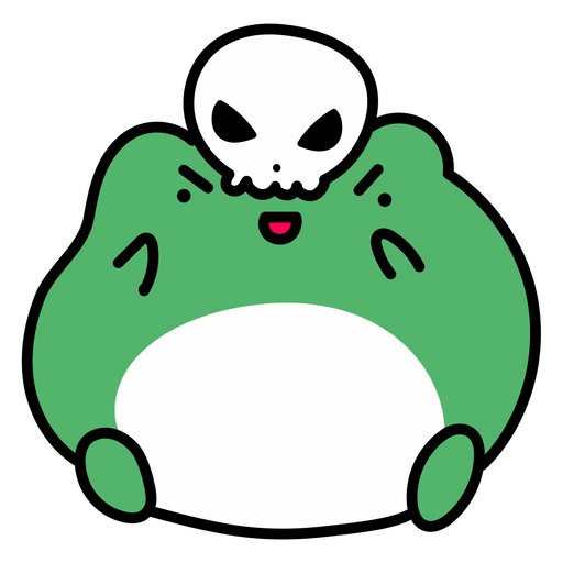 Frog and Skull Sticker