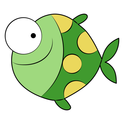 here is a Green Fish With Big Eyes Sticker from the Animals collection for sticker mania