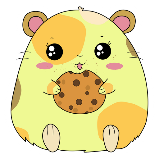 here is a Hamster Eats Cookie Sticker from the Animals collection for sticker mania