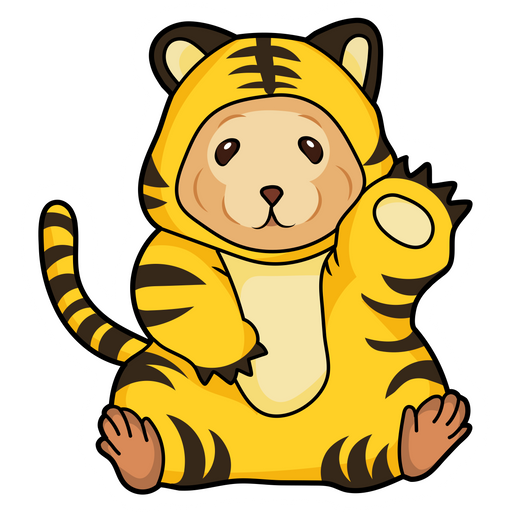 Hamster in Tiger Pajama Sticker
