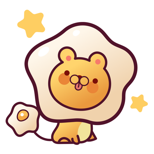 here is a Lion Scrambled Eggs Sticker from the Animals collection for sticker mania
