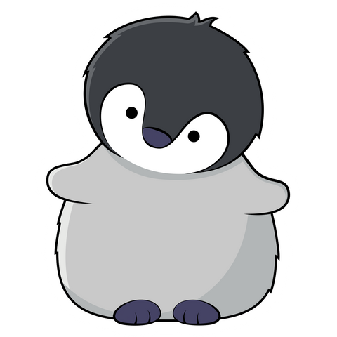 Little Grey Penguin Sticker - Sticker Mania