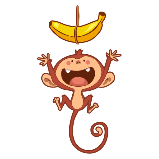 Monkey with Banana Sticker