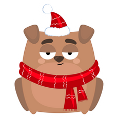 New Year Dog Sticker