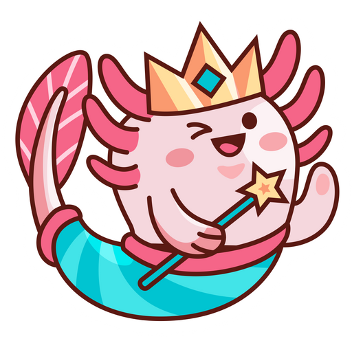 here is a Princess Axolotl Sticker from the Animals collection for sticker mania