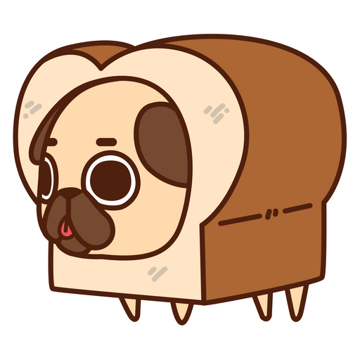 here is a Puglie Pug Bread Sticker from the Animals collection for sticker mania