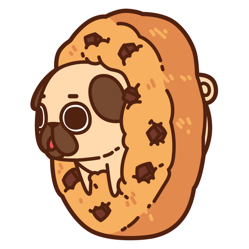 Puglie Pug Cookie Sticker