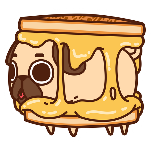 Puglie Pug Sandwich Sticker