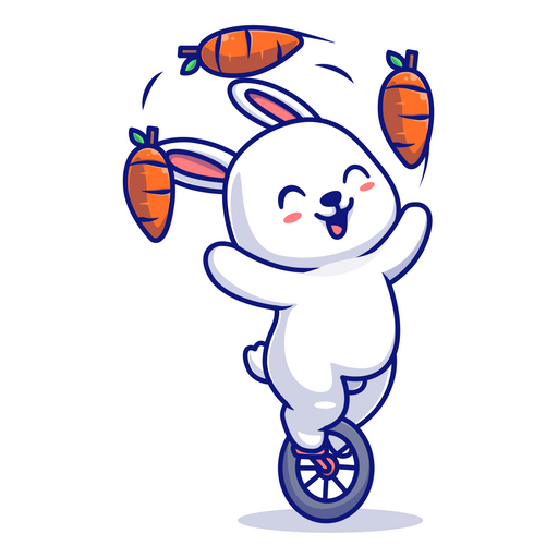 Rabbit Juggles Sticker