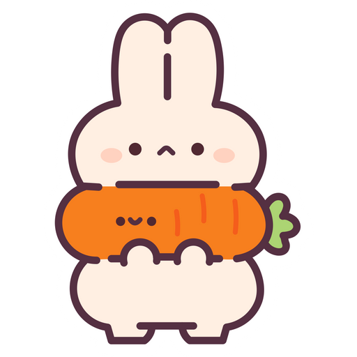 Rabbit and Veggie Burger Sticker