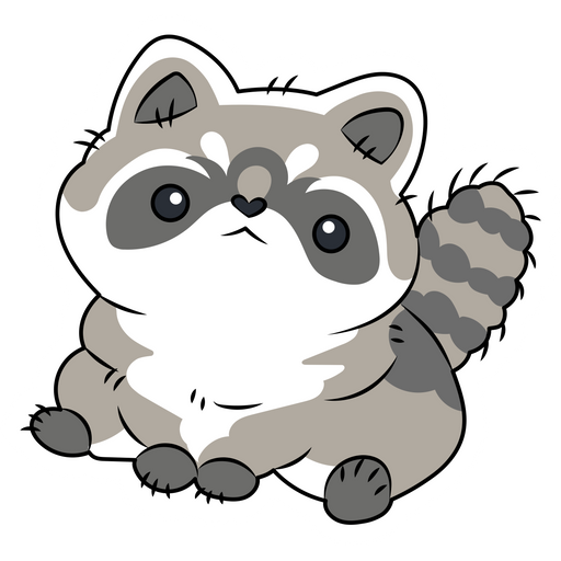 Raccoon Sitting Sticker