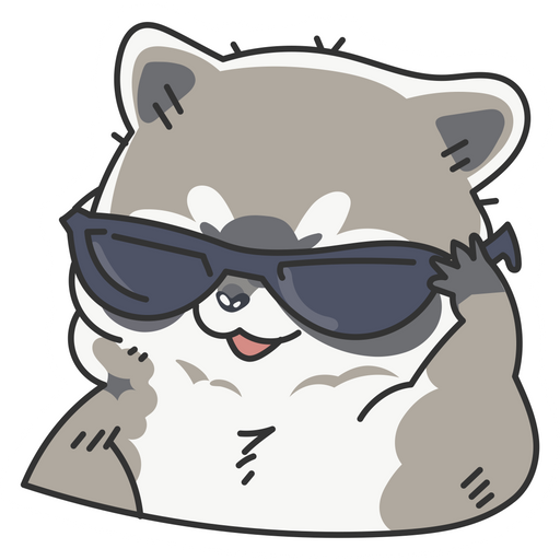 here is a Raccoon in Sunglasses Sticker from the Animals collection for sticker mania