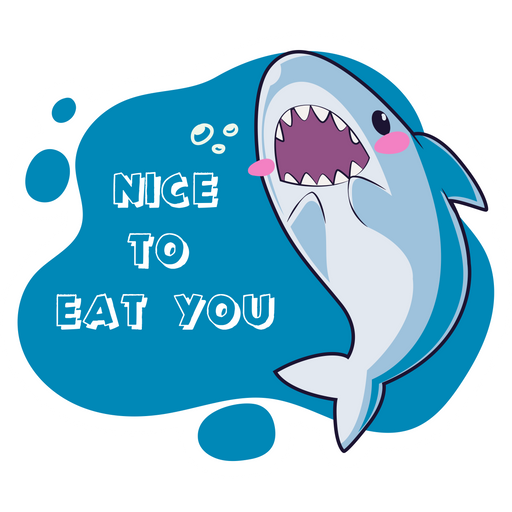 here is a Shark Nice to Eat You Sticker from the Animals collection for sticker mania