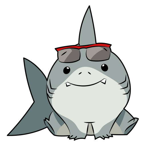 Shark with Sunglasses Sticker