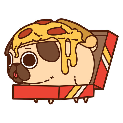 here is a Puglie Pug Pizza Sticker from the Animals collection for sticker mania
