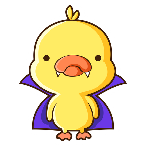 here is a Yellow Vampire Duck Sticker from the Cute collection for sticker mania