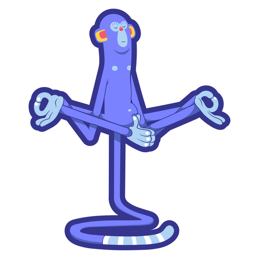 here is a Meditating Purple Monkey Sticker from the Animals collection for sticker mania