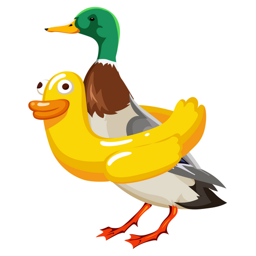 Duck Put On a Duck Swimming Circle Sticker - Sticker Mania