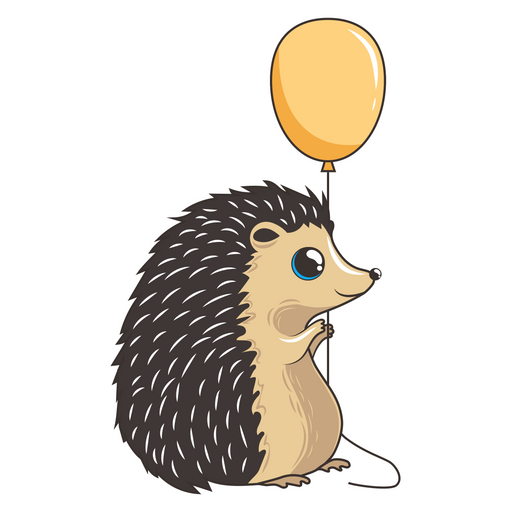 here is a Cute Hedgehog with Yellow Balloon Sticker from the Animals collection for sticker mania