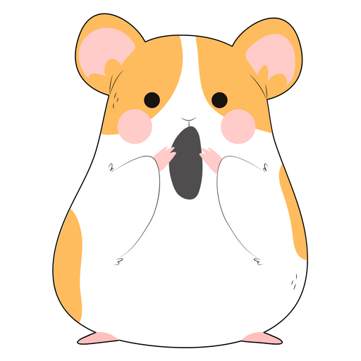 Cute Hamster with a Grain Sticker