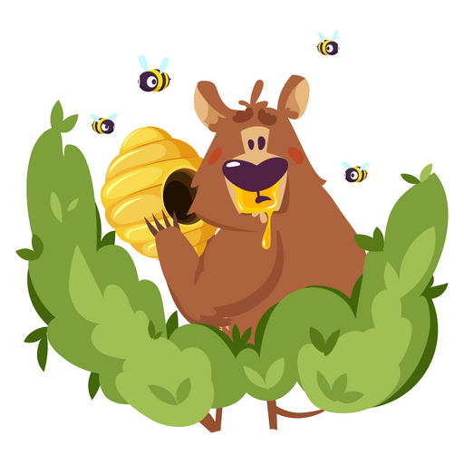 Bear and a Beehive Sticker