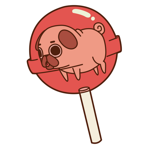 Puglie Pug in a Lollipop Sticker