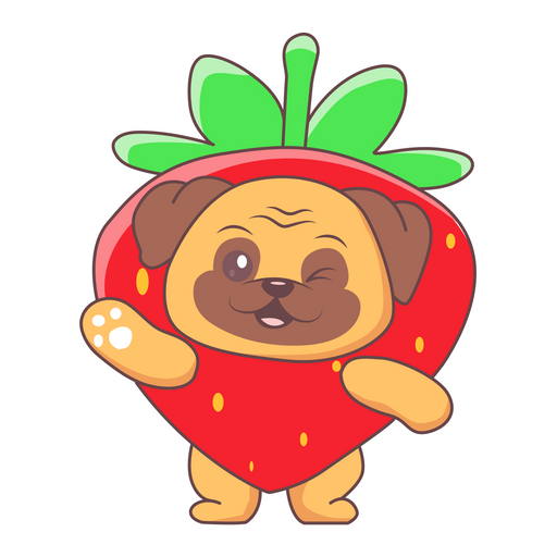 Strawberry Dog Sticker