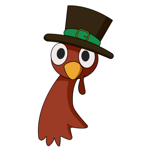 Thanksgiving Turkey with Hat Sticker