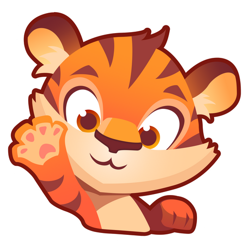 here is a Tiger Welcomes Sticker from the Animals collection for sticker mania