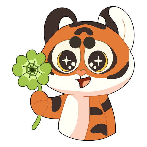 here is a Tiger with Clover Sticker from the Animals collection for sticker mania