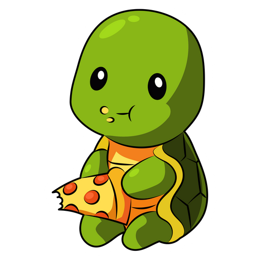 Turtle Eats Pizza Sticker