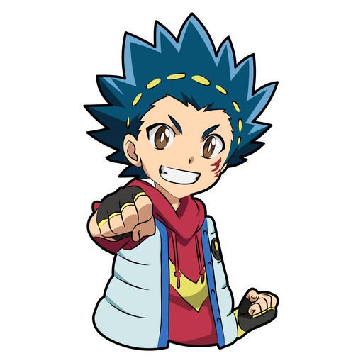 here is a Beyblade Valt Aoi Sticker from the Anime collection for sticker mania