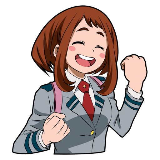 here is a My Hero Academia Happy Ochaco Sticker from the My Hero Academia collection for sticker mania