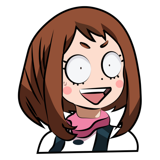 here is a Boku No Hero Academia Ochaco Surprised Sticker from the My Hero Academia collection for sticker mania