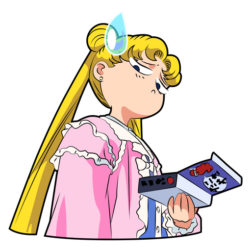here is a Confused Sailor Moon Sticker from the Anime collection for sticker mania