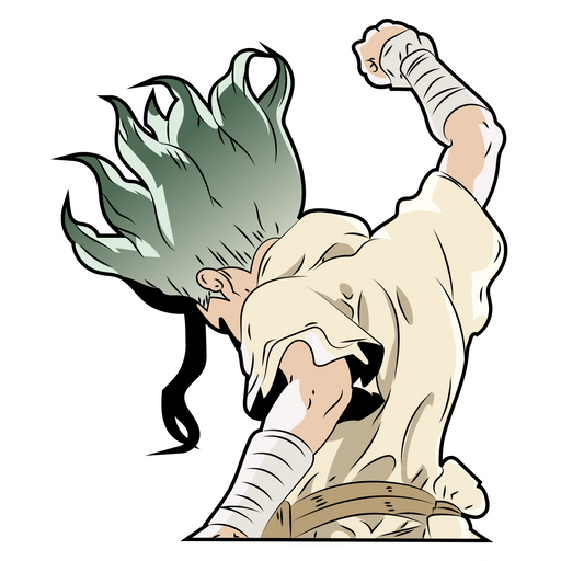 here is a Dr. Stone Senku Ishigami Victory Sticker from the Anime collection for sticker mania
