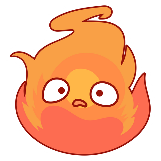 here is a Howl's Moving Castle Calcifer Surprised Sticker from the Anime collection for sticker mania