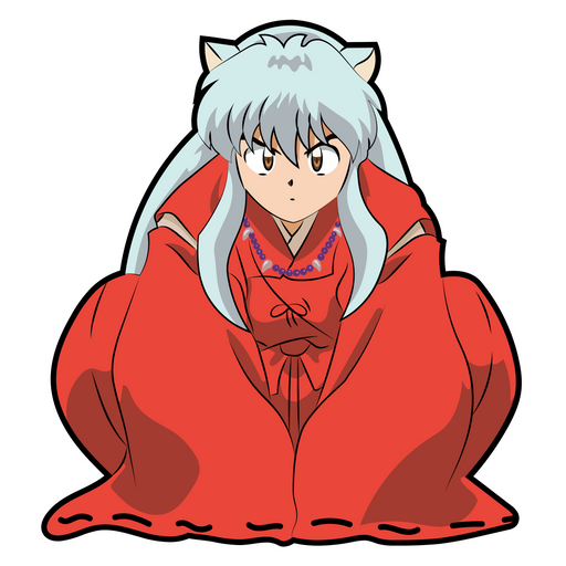 here is a Inuyasha Sitting Sticker from the Anime collection for sticker mania