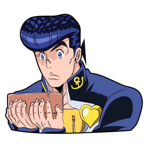 here is a JoJo's Bizarre Adventure Josuke with Wallet Sticker from the Anime collection for sticker mania