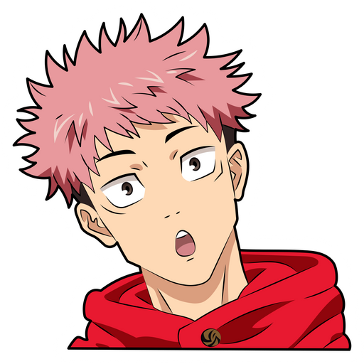 here is a Jujutsu Kaisen Itadori Yuji Surprised Sticker from the Anime collection for sticker mania